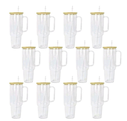 40oz Clear Glass Tumbler