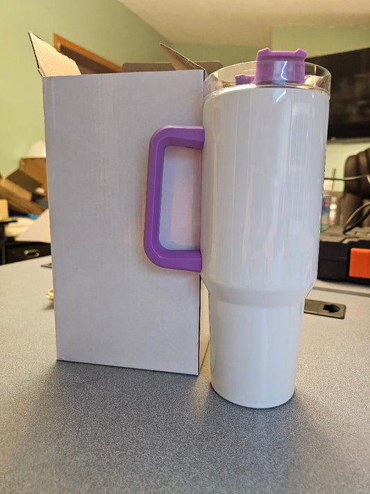 40oz Tumbler Purple Handle