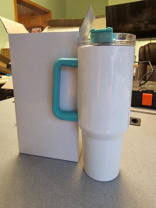 40oz Tumbler Teal Handle