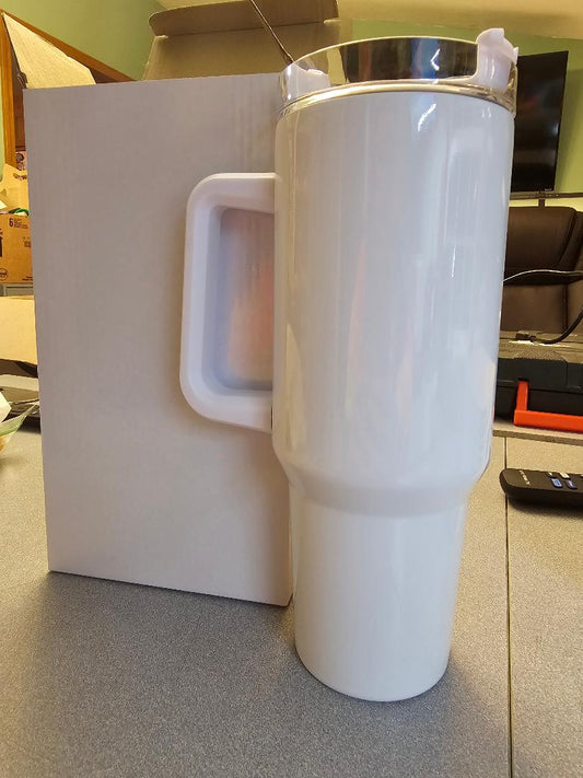 40oz Tumbler White Handle