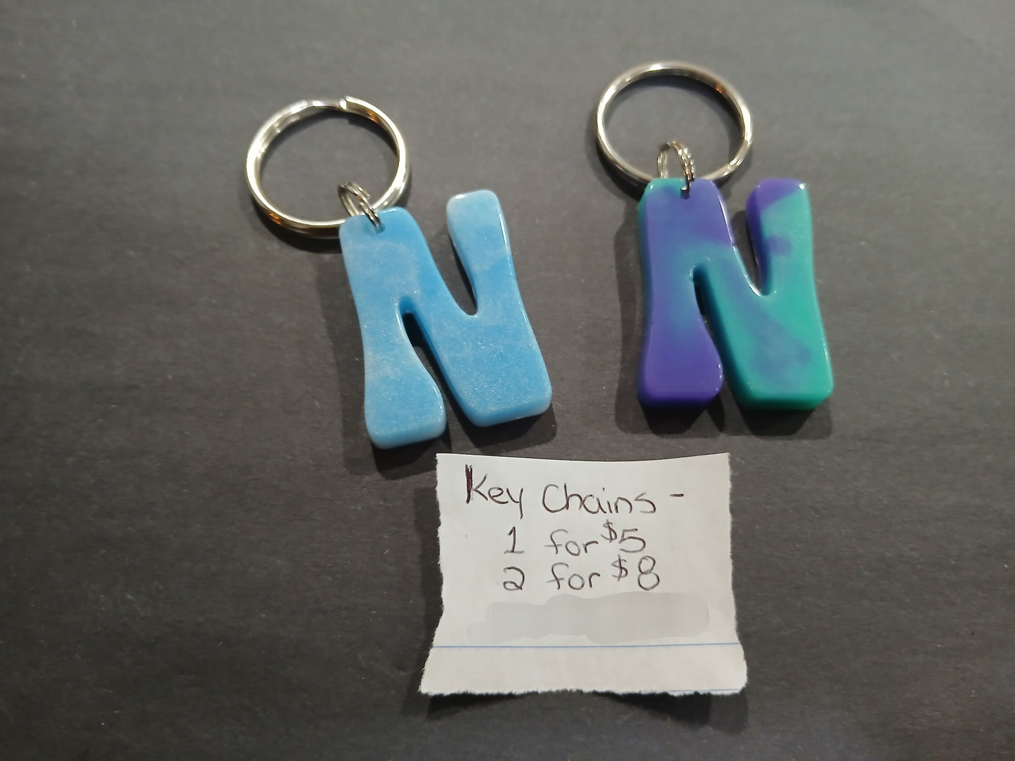 Premade Resin Alphabet Keychains