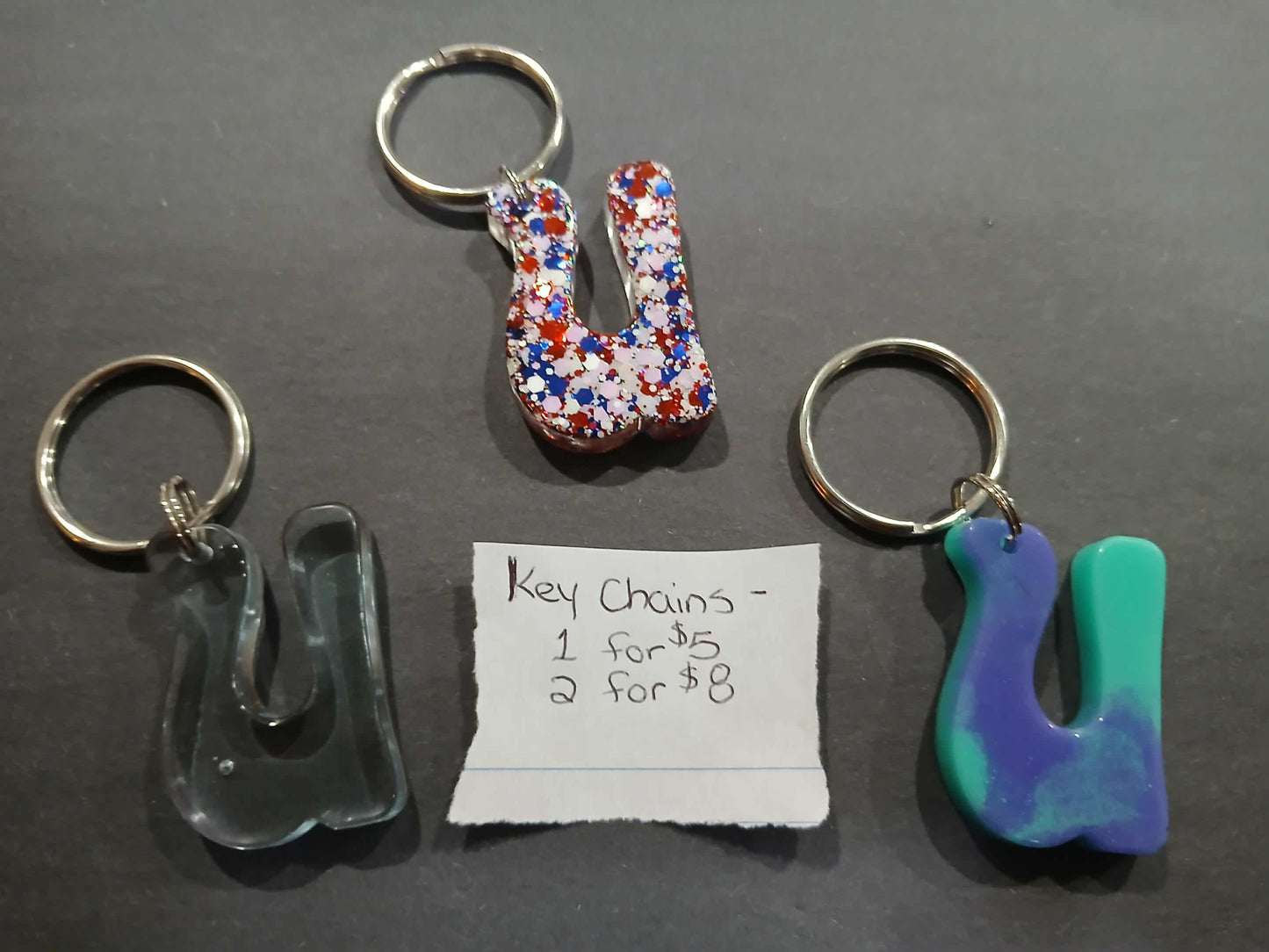 Premade Resin Alphabet Keychains