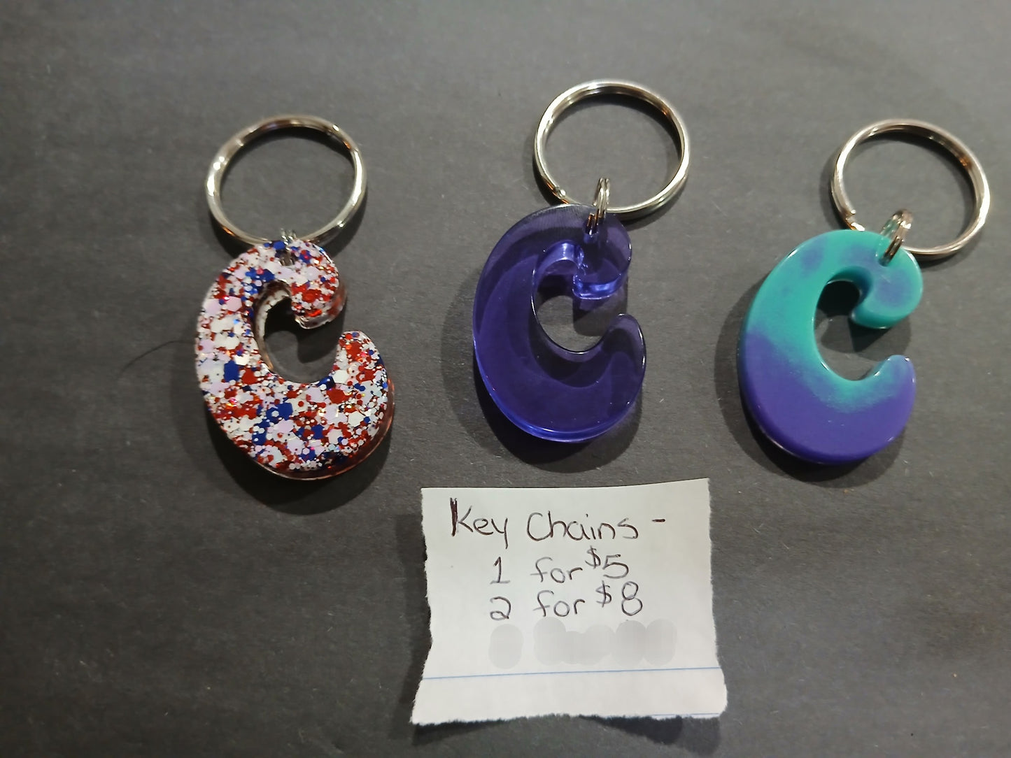 Premade Resin Alphabet Keychains