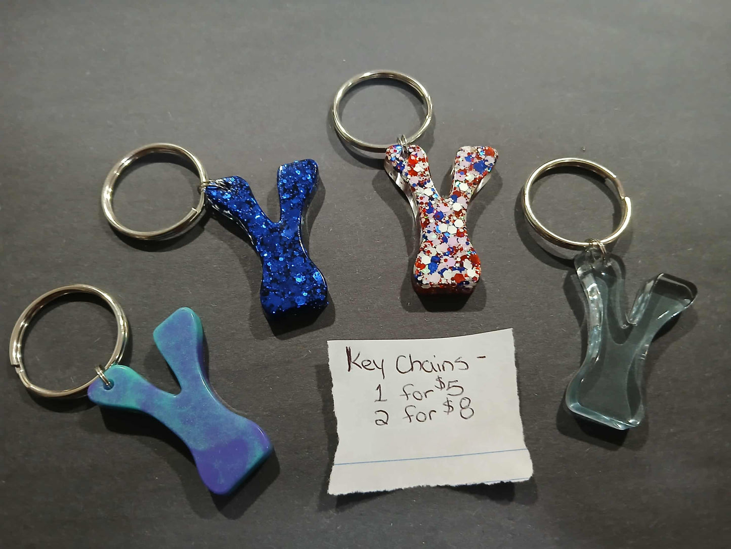 Premade Resin Alphabet Keychains