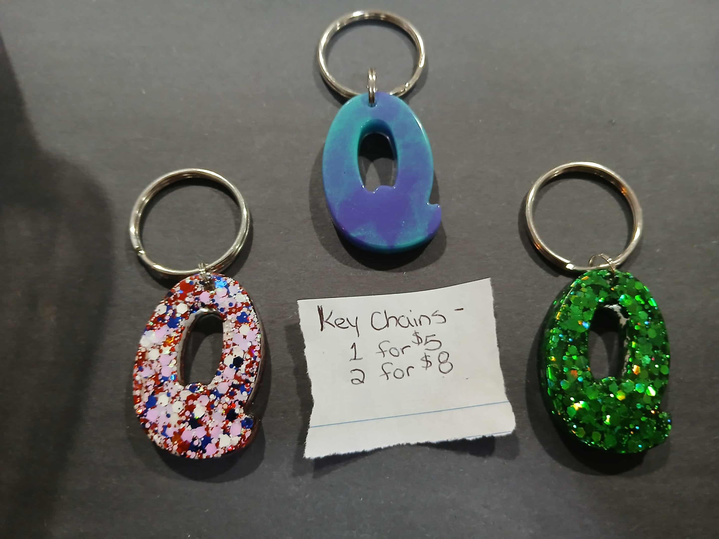 Premade Resin Alphabet Keychains