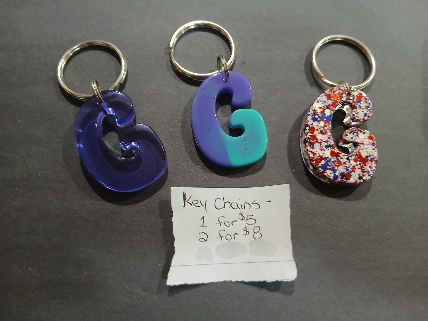 Premade Resin Alphabet Keychains