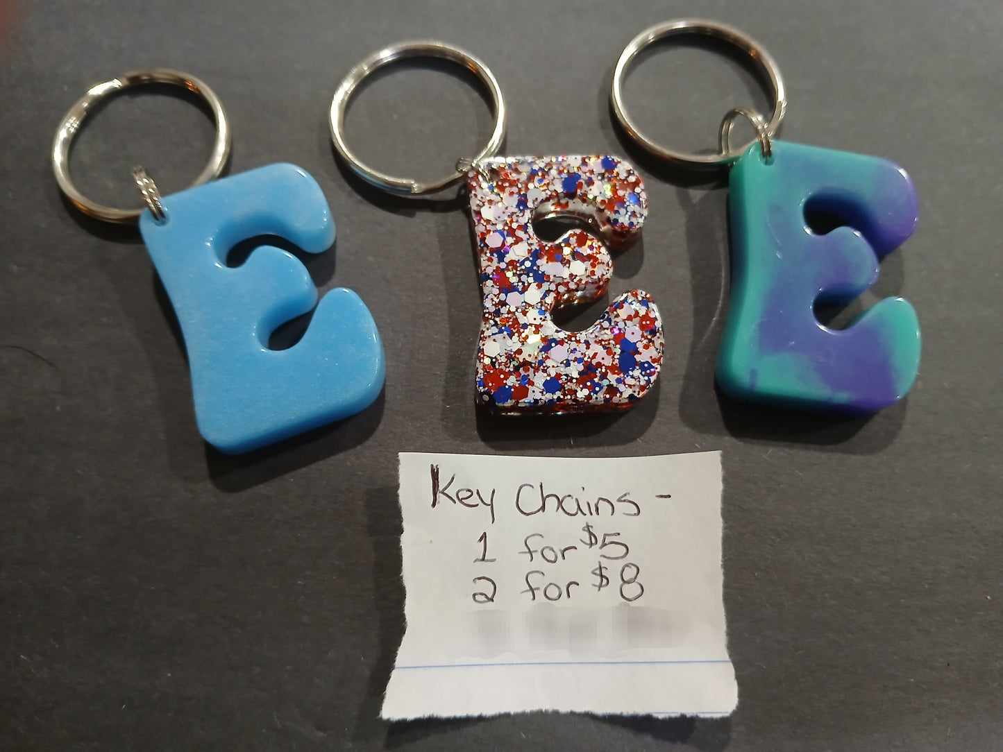 Premade Resin Alphabet Keychains