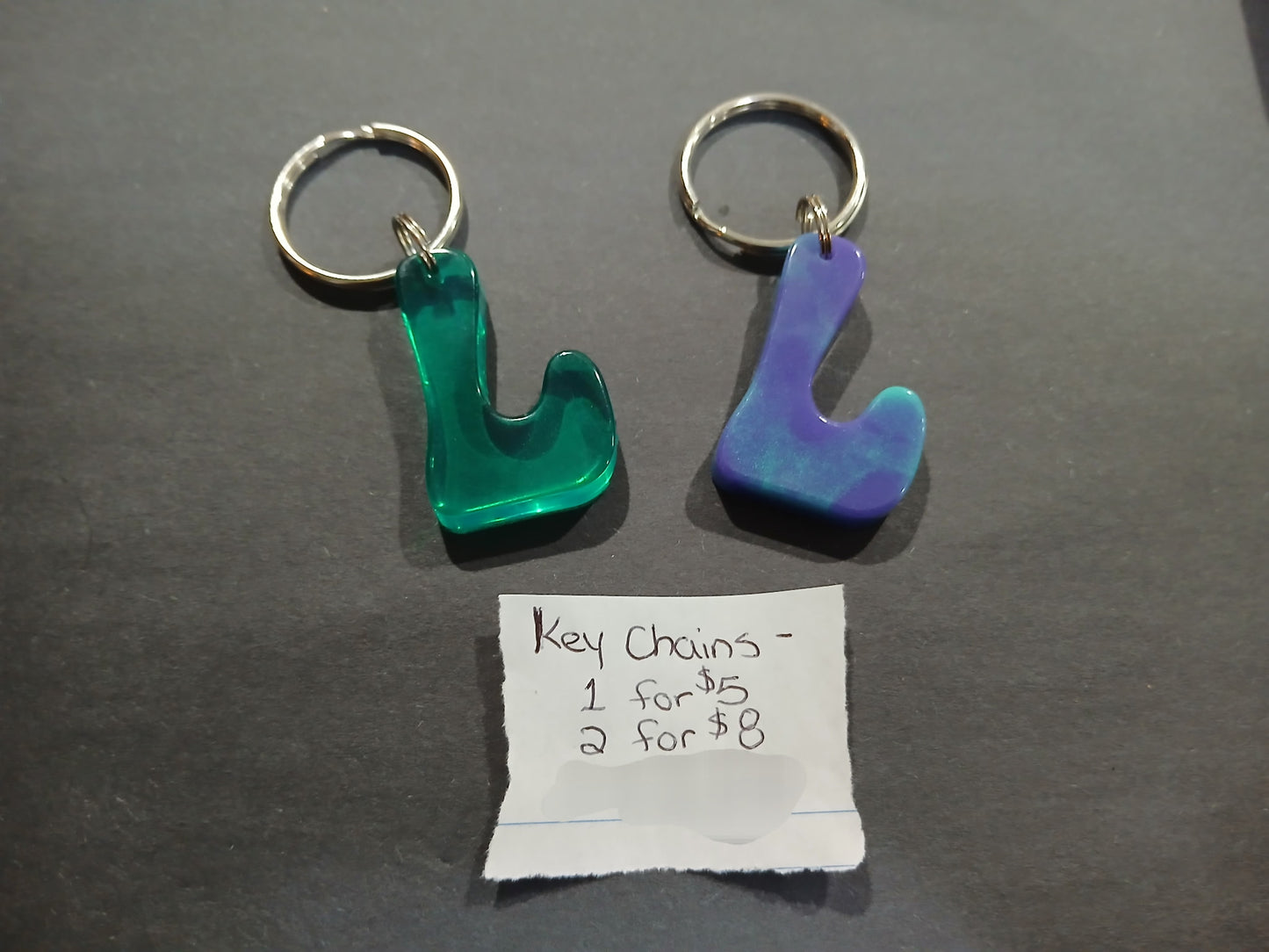 Premade Resin Alphabet Keychains