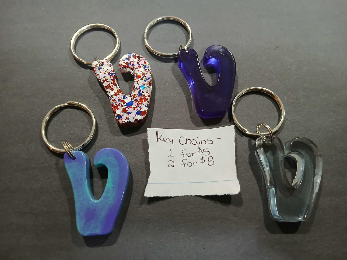 Premade Resin Alphabet Keychains