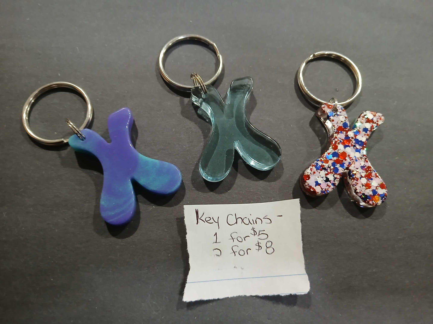 Premade Resin Alphabet Keychains