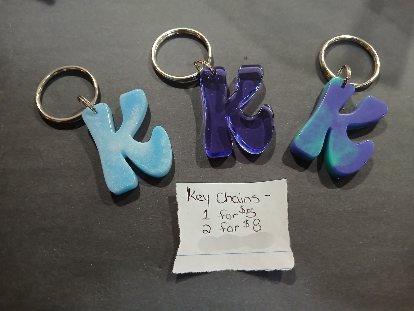 Premade Resin Alphabet Keychains