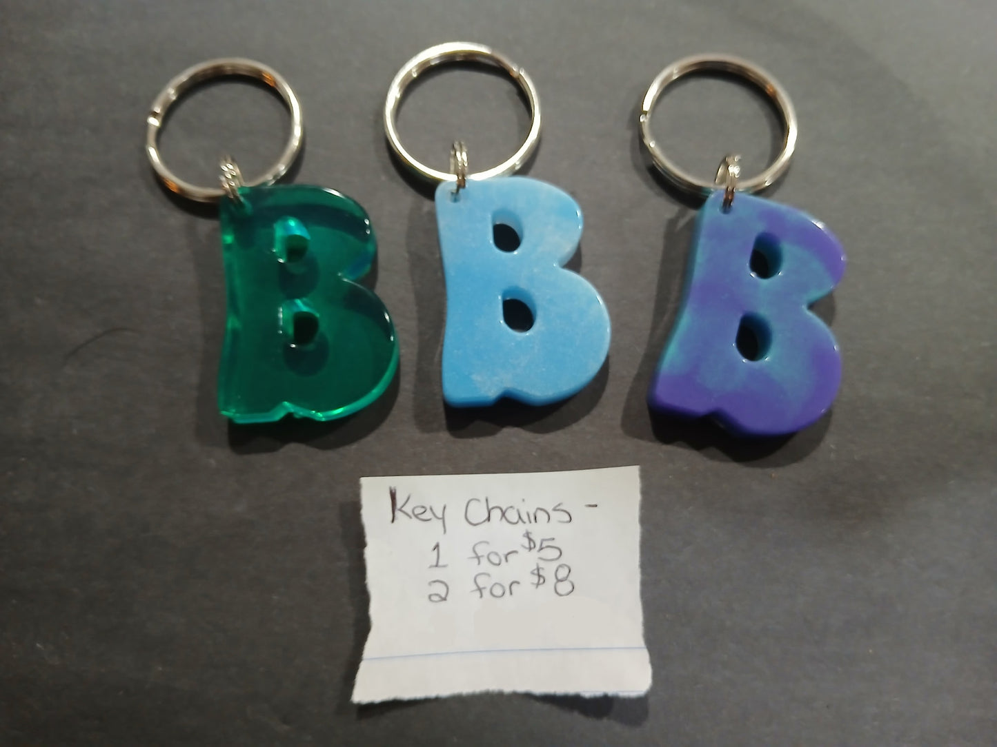 Premade Resin Alphabet Keychains