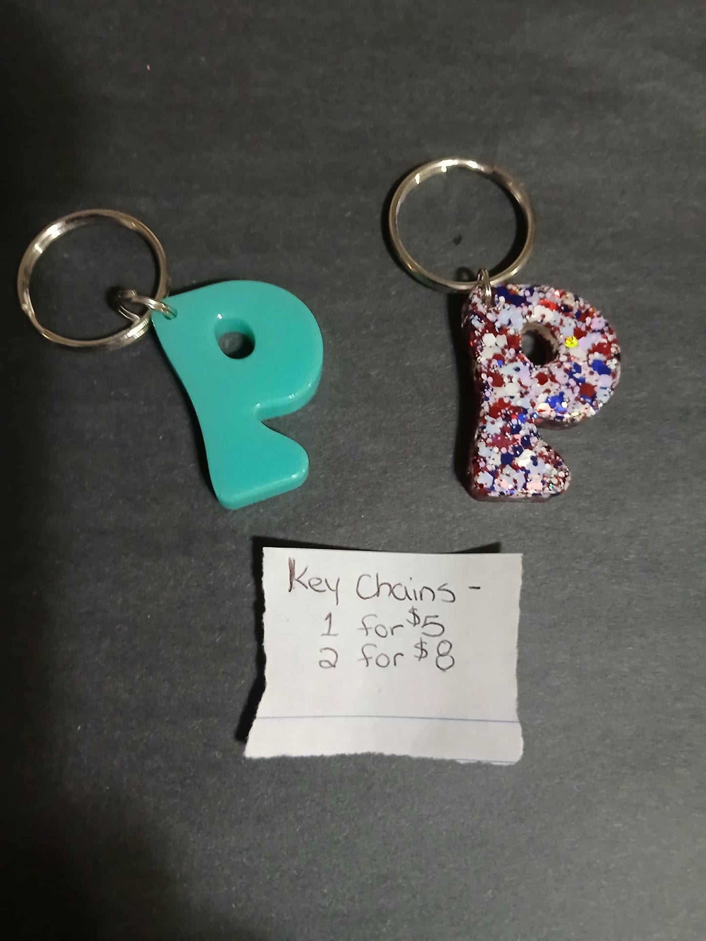 Premade Resin Alphabet Keychains
