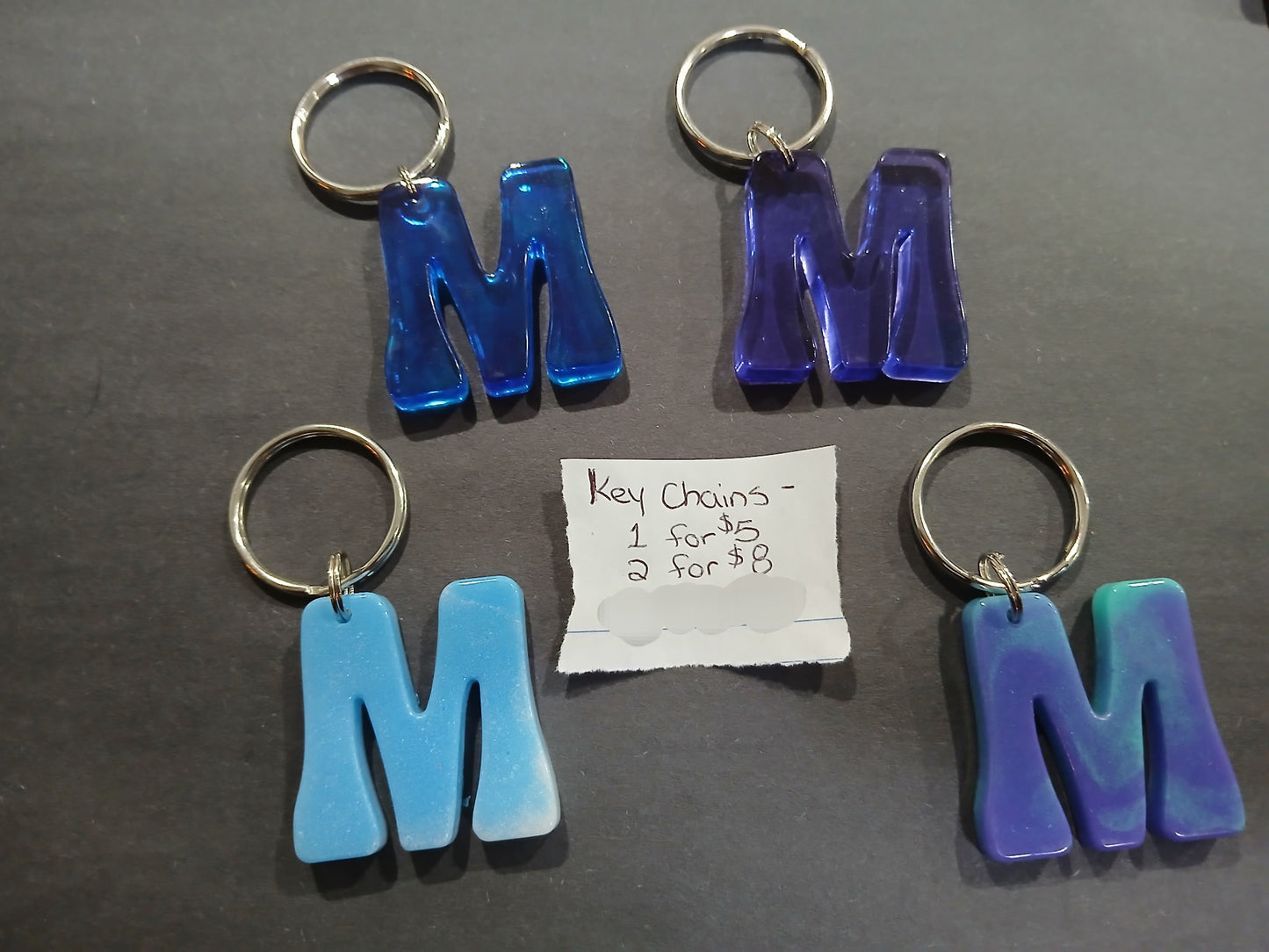 Premade Resin Alphabet Keychains